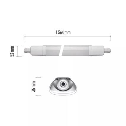 Didelio našumo LED šviestuvas LED/45W/230V IP65 4000K 156,4 cm