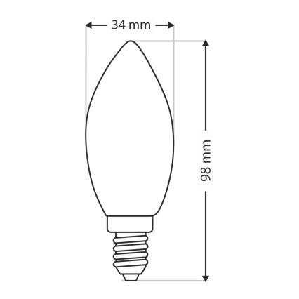 Didelio našumo lemputė C35 E14/40W/230V 2700K