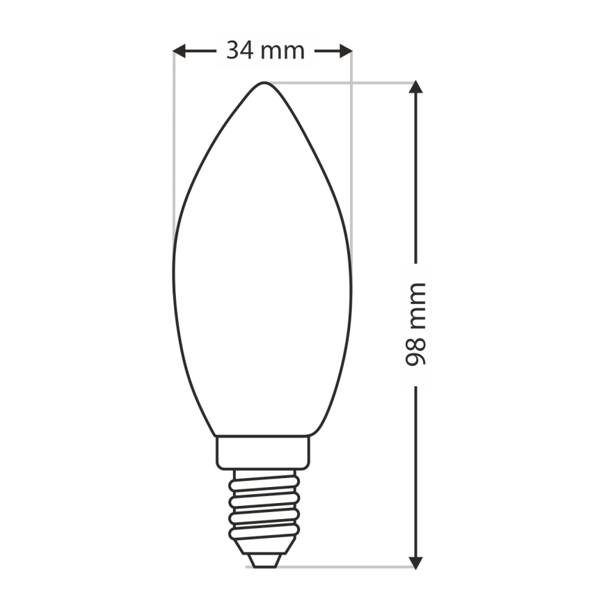 Didelio našumo lemputė C35 E14/40W/230V 2700K