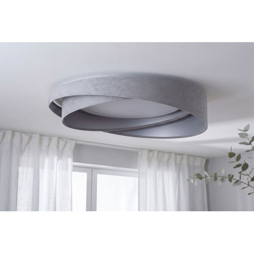 LED pritemdomas lubinis šviestuvas SMART GALAXY MODERN LED/24W/230V 3000-6500K skersmuo 55 cm pilkas/sidabrinis + nuotolinio valdymo pultas