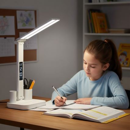 LED reguliuojamo ryškumo įkraunama stalinė lempa NOBLITE P LED/5W/5V 3000/4000/6000K 2200 mAh balta