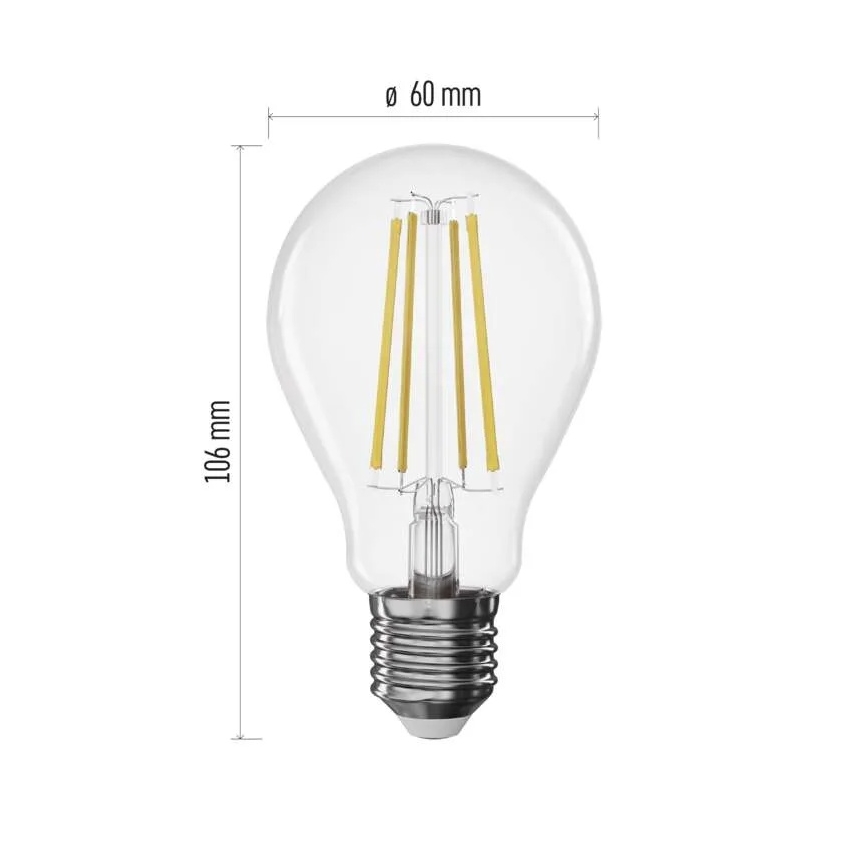 Dimeriuojama LED filamentinė lemputė A60 E27/7,5W/230V 2700K