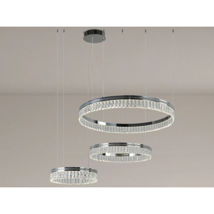 LED reguliuojamo ryškumo krištolinis šviestuvas ant troselio THALIA LED/120W/230V 3000-6000K + nuotolinis valdymas