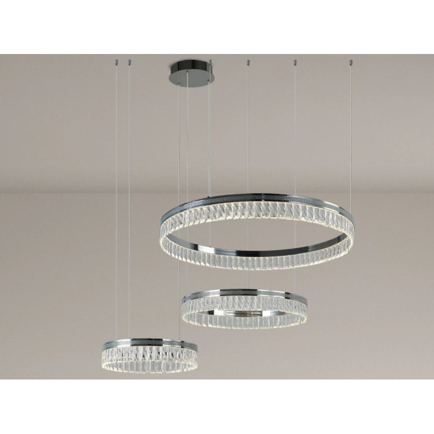 LED reguliuojamo ryškumo krištolinis šviestuvas ant troselio THALIA LED/120W/230V 3000-6000K + nuotolinis valdymas