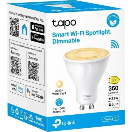 Dimeriuojama LED lemputė GU10/2,9W/230V 2700K Wi-Fi - TP-Link