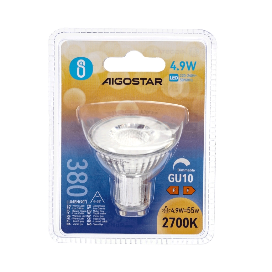Dimeriuojama LED lemputė GU10/4,9W/230V 2700K - Aigostar