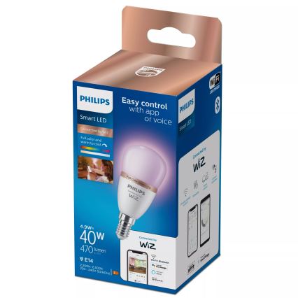 LED RGB dimeriuojama lemputė Philips SMART P45 E14/4,9W/230V 2200-6500K CRI 90
