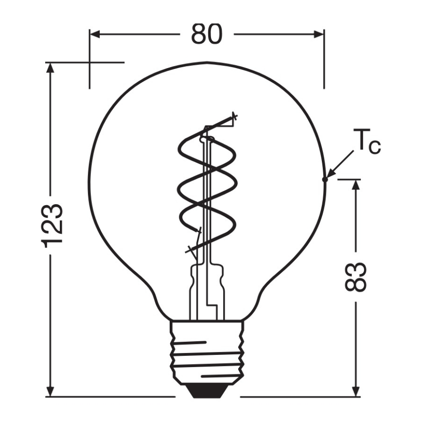 Dimeriuojama LED lemputė VINTAGE FILAMENT E27/4,9W/230V 2200K CRI 90 - Osram