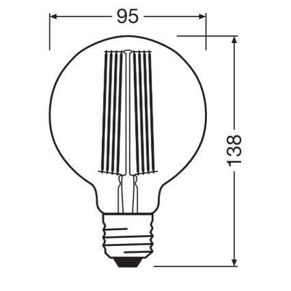 Dimeriuojama LED lemputė VINTAGE FILAMENT E27/5,8W/230V 2200K - Osram