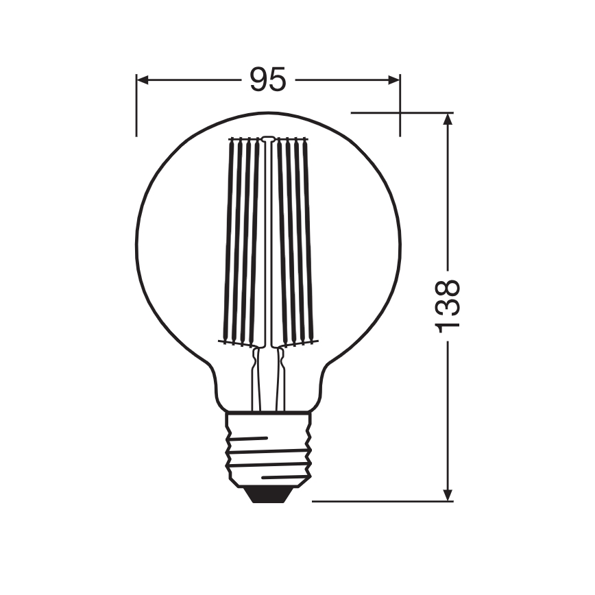 Dimeriuojama LED lemputė VINTAGE FILAMENT E27/5,8W/230V 2200K - Osram
