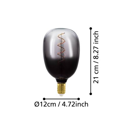 Dimeriuojama LED lemputė VINTAGE T120 E27/4W/230V 1800K dūminė - Eglo 110227