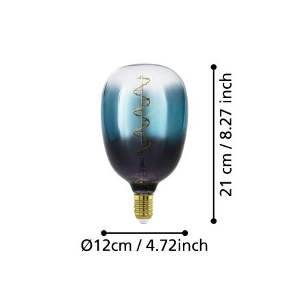 Dimeriuojama LED lemputė VINTAGE T120 E27/4W/230V 2000K mėlyna - Eglo 110224