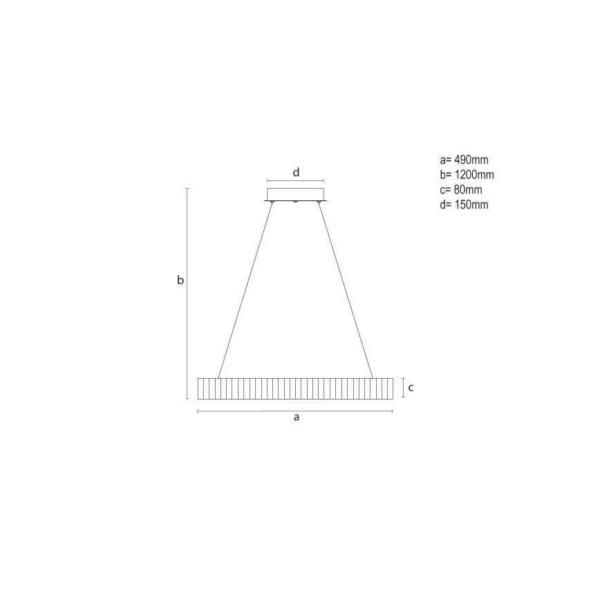 Reguliuojama LED liustra ant troselio, LED/75W/230V, 3000-6500K, skersm. 49 cm + nuotolinis valdymas