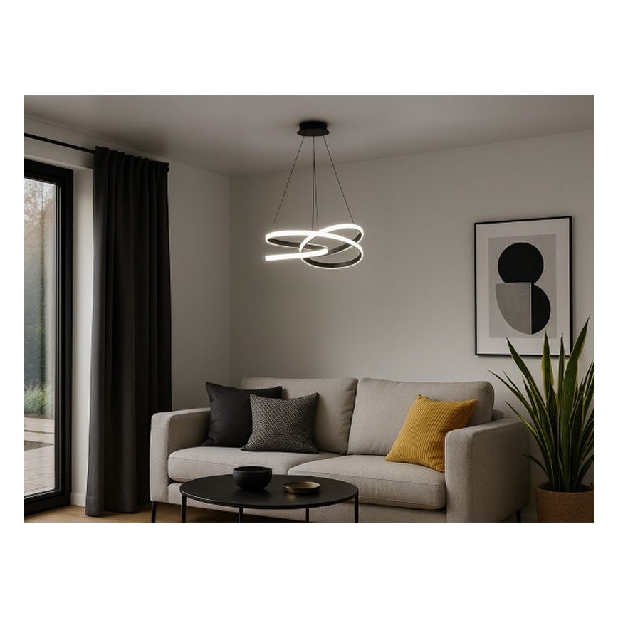 Reguliuojama liustra ant laido LED/90W/230V 3000-6500K skersmuo 47 cm + nuotolinis valdymas