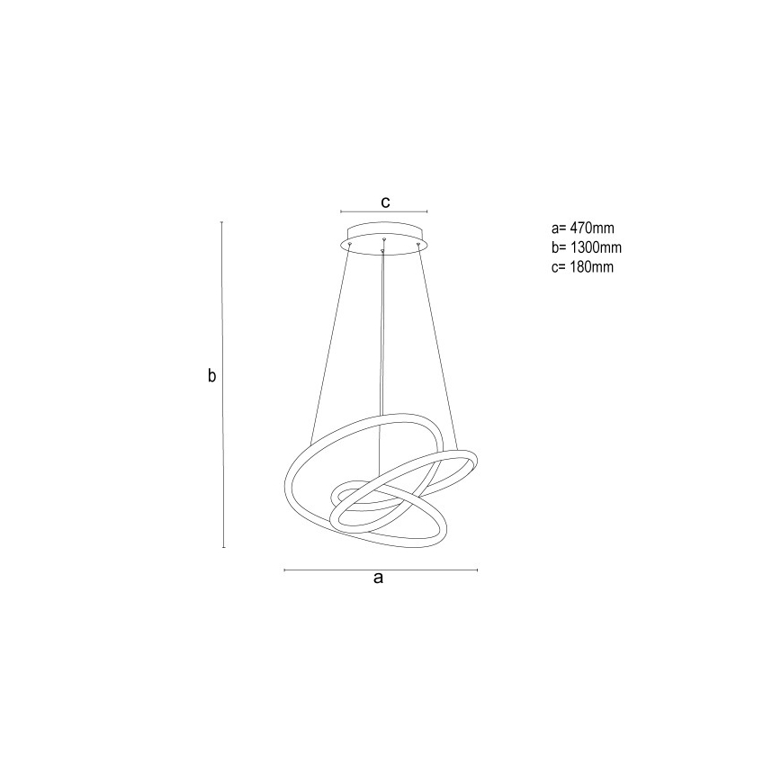 Reguliuojama liustra ant laido LED/90W/230V 3000-6500K skersmuo 47 cm + nuotolinis valdymas