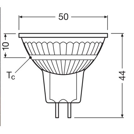 LED reguliuojama reflektorinė lemputė MR16 GU5,3/3,4W/12V 4000K 36° CRI 90 - Ledvance