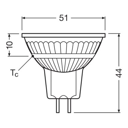 LED dimeriuojama reflektorinė lemputė MR16 GU5,3/5,3W/12V 2700K 36° CRI 97 - Ledvance