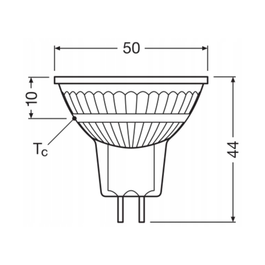 Dimeriuojama LED reflektorinė lemputė MR16 GU5,3/6,8W/12V 4000K 36° CRI 90 - Ledvance