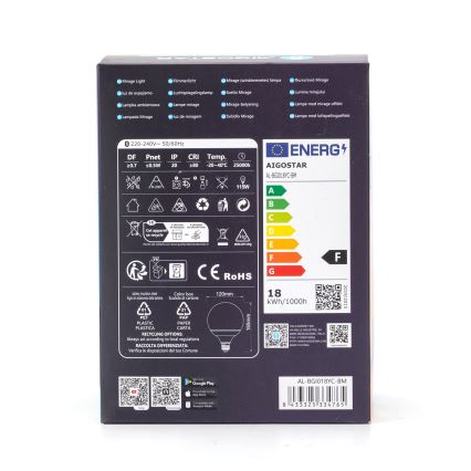 LED RGB pritemdoma lemputė MESH G120 E27/18W/230V 6500K + nuotolinis valdymas - Aigostar