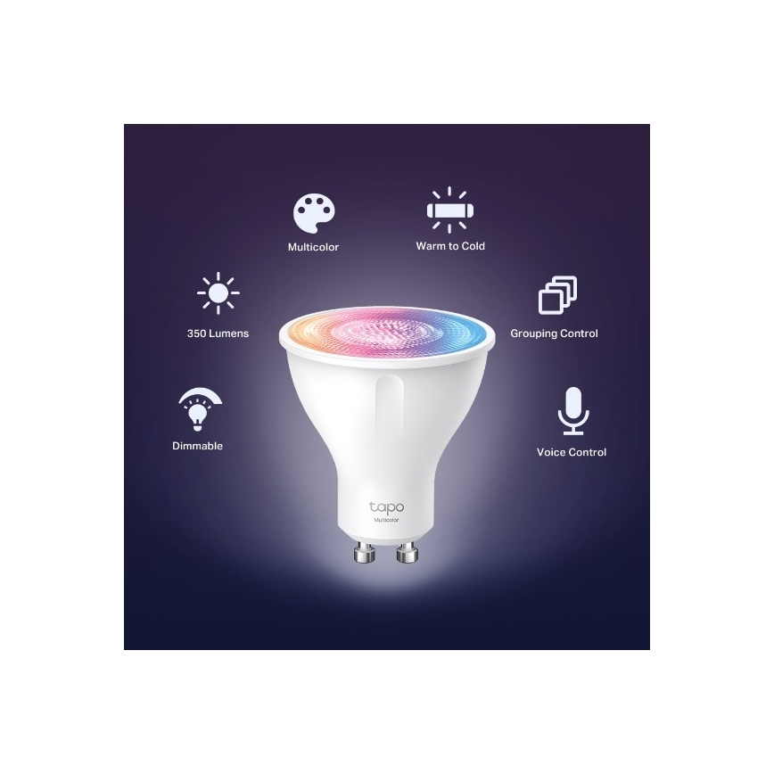 Dimeriuojama LED RGBW lemputė GU10/3,7W/230V 2200-6500K Wi-Fi - TP-Link