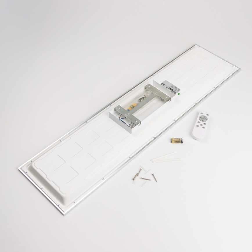 LED RGBW dimeriuojama paviršinė LED panelė LED/13,5W/230V 3000-6500K 29,5x59,5 cm sidabrinė + nuotolinis valdymas