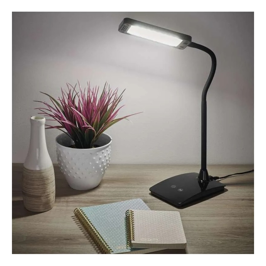 Dimeriuojama LED stalinė lempa EDDY LED/6W/230V 3000/4500/6800K juoda