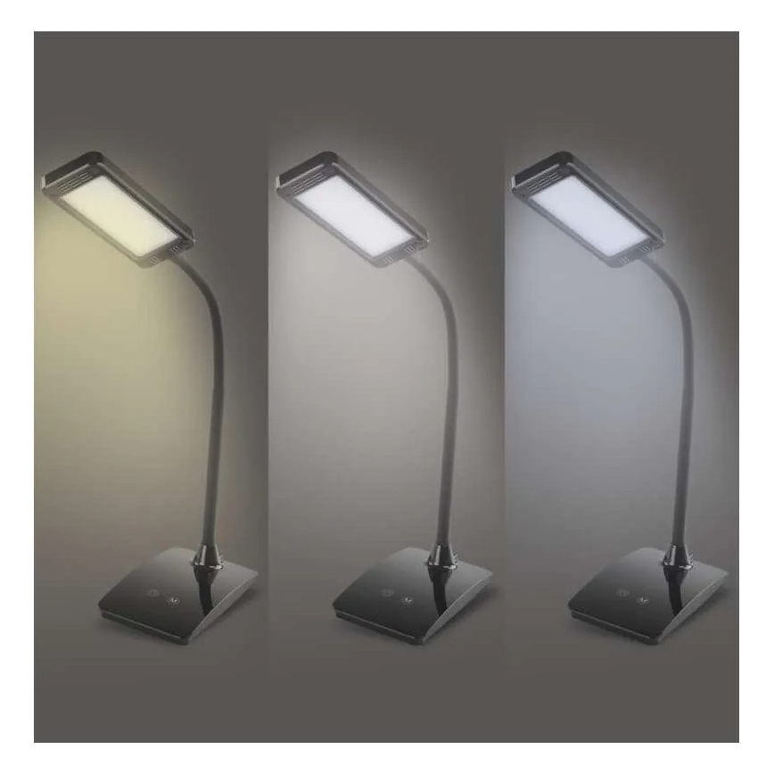 Dimeriuojama LED stalinė lempa EDDY LED/6W/230V 3000/4500/6800K juoda
