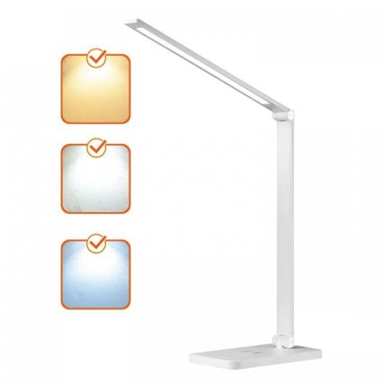 LED stalinė lempa su reguliuojamu ryškumu ir belaidžiu QI įkrovimu NOBLITE Q LED/7W/230V 3000/4000/6500K balta