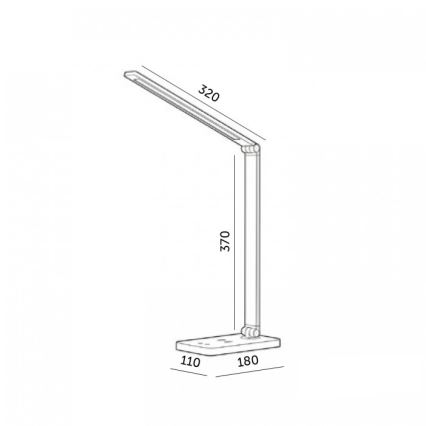 LED stalinė lempa su reguliuojamu ryškumu ir belaidžiu QI įkrovimu NOBLITE Q LED/7W/230V 3000/4000/6500K balta