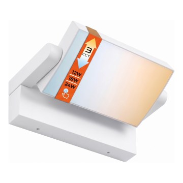 Dimeriuojamas lauko sieninis LED šviestuvas LED/12/18/24W/230V 3000/4000/6500K IP54 balta
