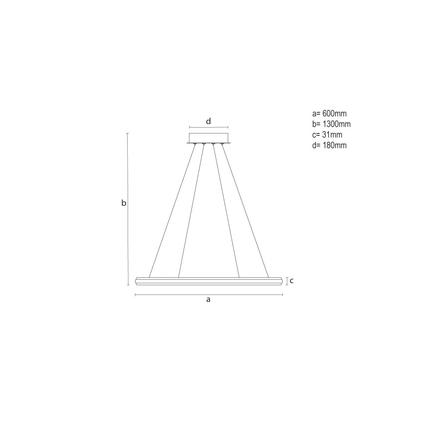 Reguliuojamas LED pakabinamas šviestuvas ant laido LED/55W/230V 3000–6500 K Ø 60 cm + nuotolinio valdymo pultas