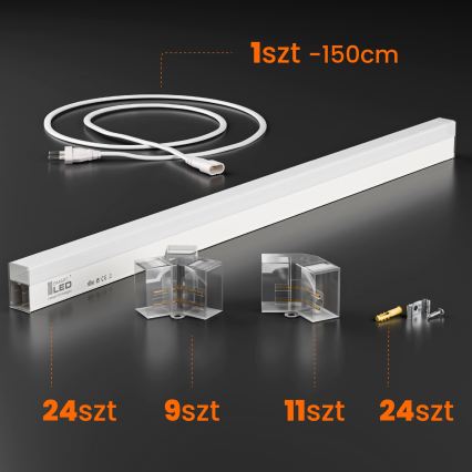 LED reguliuojamo ryškumo lubinis šviestuvas HEXAGON LED/240W/85-265V 5000K 298x209 cm CRI 90 IP54 baltas