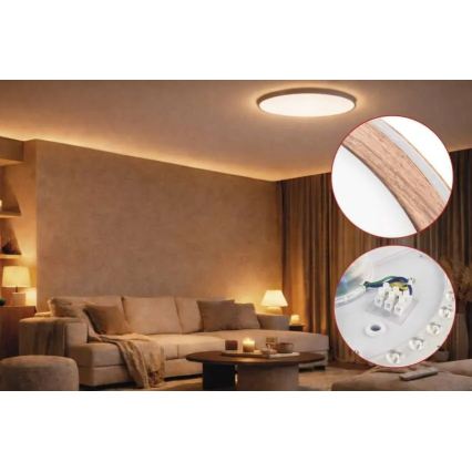 Dimeriuojamas LED lubinis šviestuvas ILVI LED/30W/230V 2700-6500K skersmuo 40 cm smėlinis + nuotolinis valdymas