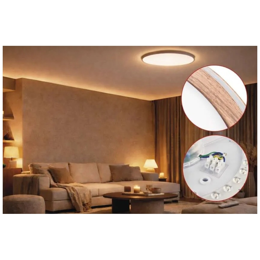 Dimeriuojamas LED lubinis šviestuvas ILVI LED/30W/230V 2700-6500K skersmuo 40 cm smėlinis + nuotolinis valdymas