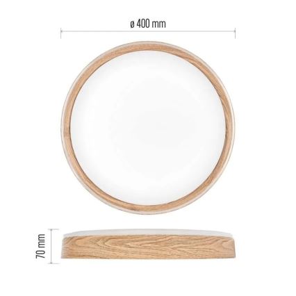 Dimeriuojamas LED lubinis šviestuvas ILVI LED/30W/230V 2700-6500K skersmuo 40 cm smėlinis + nuotolinis valdymas