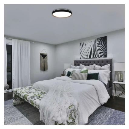 LED reguliuojamo ryškumo lubinis šviestuvas ILVI LED/45W/230V 2700-6500K skersmuo 50 cm juoda/smėlinė + nuotolinis valdymas