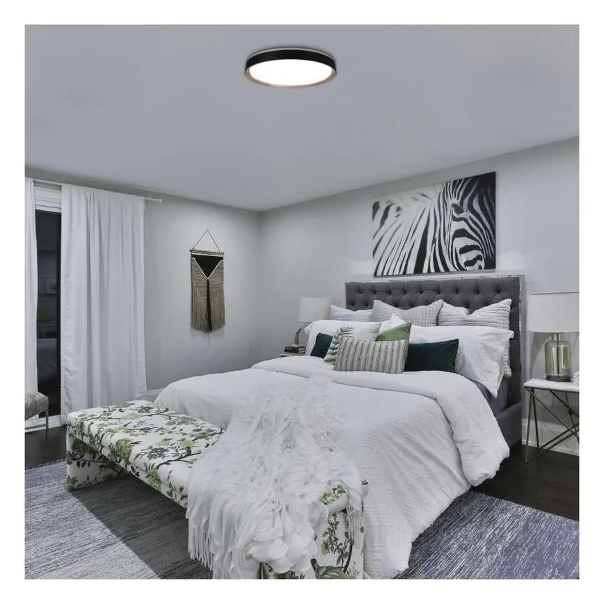 LED reguliuojamo ryškumo lubinis šviestuvas ILVI LED/45W/230V 2700-6500K skersmuo 50 cm juoda/smėlinė + nuotolinis valdymas