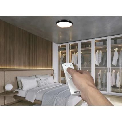 LED reguliuojamo ryškumo lubinis šviestuvas ILVI LED/45W/230V 2700-6500K skersmuo 50 cm juoda/smėlinė + nuotolinis valdymas