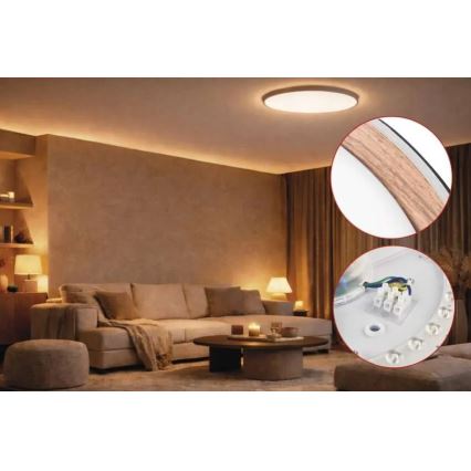 LED reguliuojamo ryškumo lubinis šviestuvas ILVI LED/45W/230V 2700-6500K skersmuo 50 cm juoda/smėlinė + nuotolinis valdymas