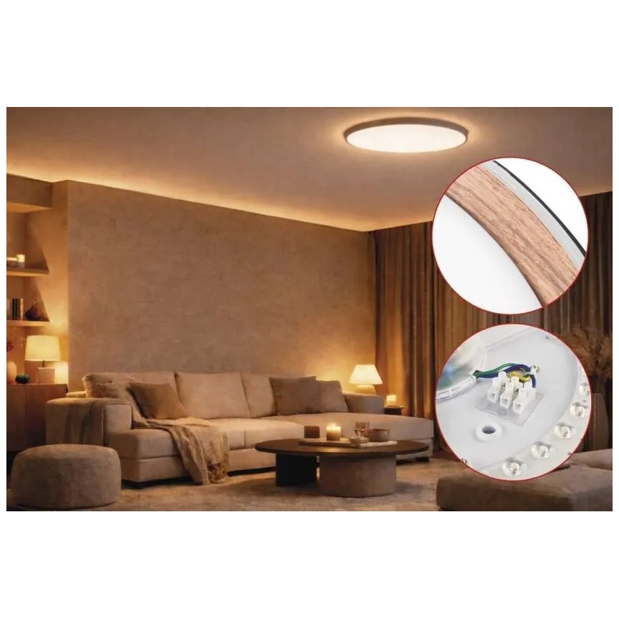 LED reguliuojamo ryškumo lubinis šviestuvas ILVI LED/45W/230V 2700-6500K skersmuo 50 cm juoda/smėlinė + nuotolinis valdymas
