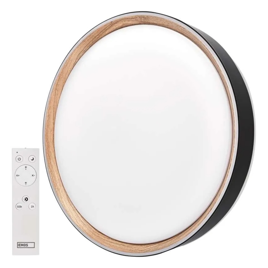 LED reguliuojamo ryškumo lubinis šviestuvas ILVI LED/45W/230V 2700-6500K skersmuo 50 cm juoda/smėlinė + nuotolinis valdymas