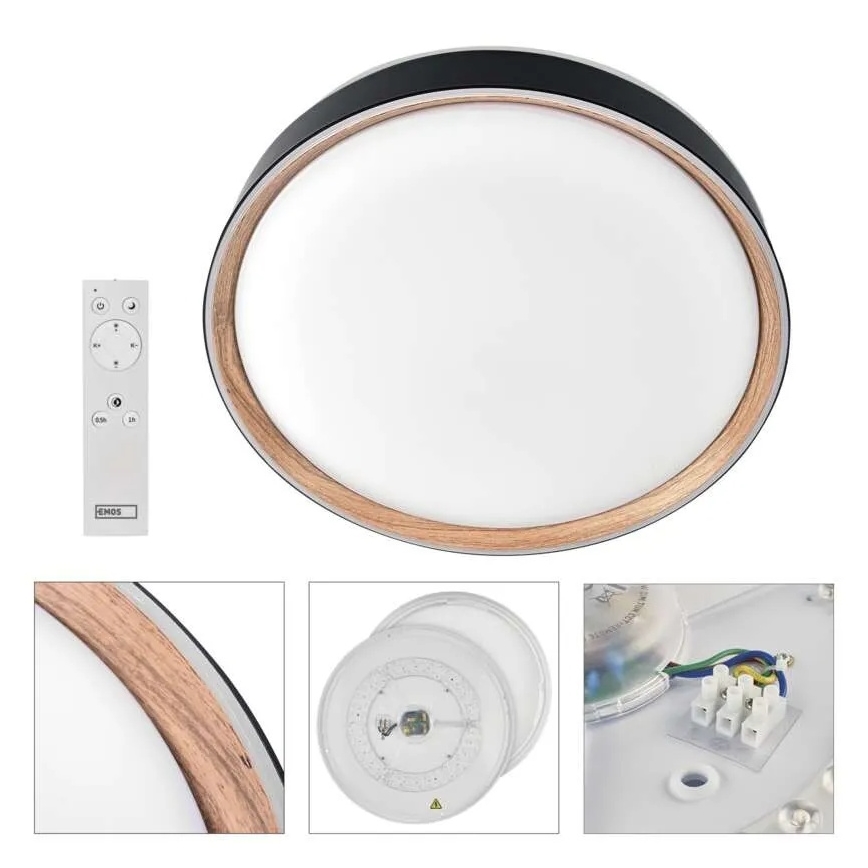 LED reguliuojamo ryškumo lubinis šviestuvas ILVI LED/45W/230V 2700-6500K skersmuo 50 cm juoda/smėlinė + nuotolinis valdymas