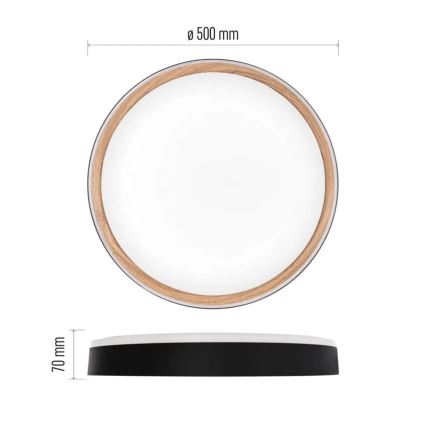 LED reguliuojamo ryškumo lubinis šviestuvas ILVI LED/45W/230V 2700-6500K skersmuo 50 cm juoda/smėlinė + nuotolinis valdymas