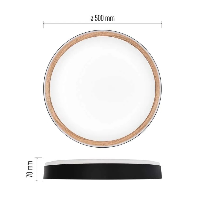 LED reguliuojamo ryškumo lubinis šviestuvas ILVI LED/45W/230V 2700-6500K skersmuo 50 cm juoda/smėlinė + nuotolinis valdymas