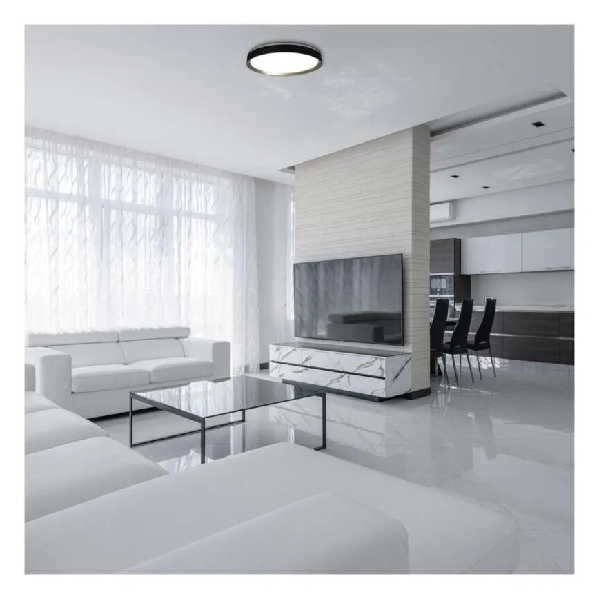 Reguliuojamas LED lubinis šviestuvas ILVI LED/45W/230V 2700-6500K skersmuo 50 cm juodas/žalvaris + nuotolinis valdymas