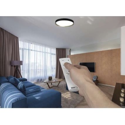 Reguliuojamas LED lubinis šviestuvas ILVI LED/45W/230V 2700-6500K skersmuo 50 cm juodas/žalvaris + nuotolinis valdymas