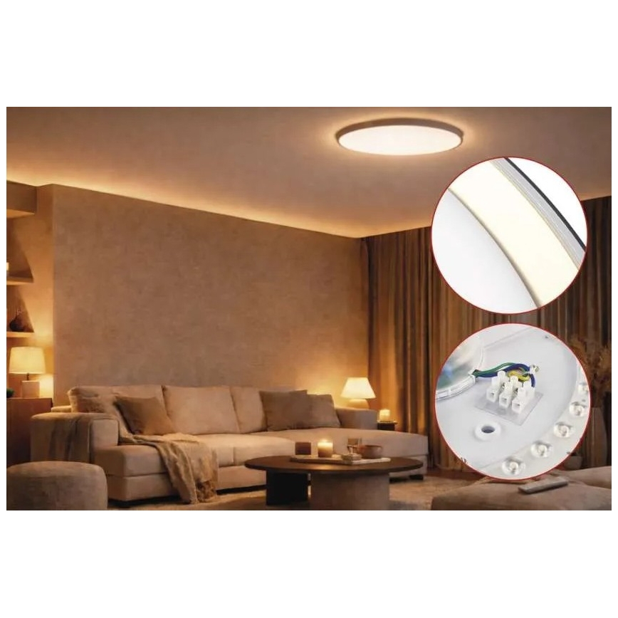 Reguliuojamas LED lubinis šviestuvas ILVI LED/45W/230V 2700-6500K skersmuo 50 cm juodas/žalvaris + nuotolinis valdymas