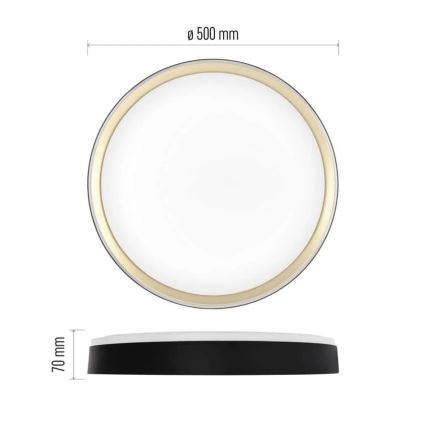 Reguliuojamas LED lubinis šviestuvas ILVI LED/45W/230V 2700-6500K skersmuo 50 cm juodas/žalvaris + nuotolinis valdymas