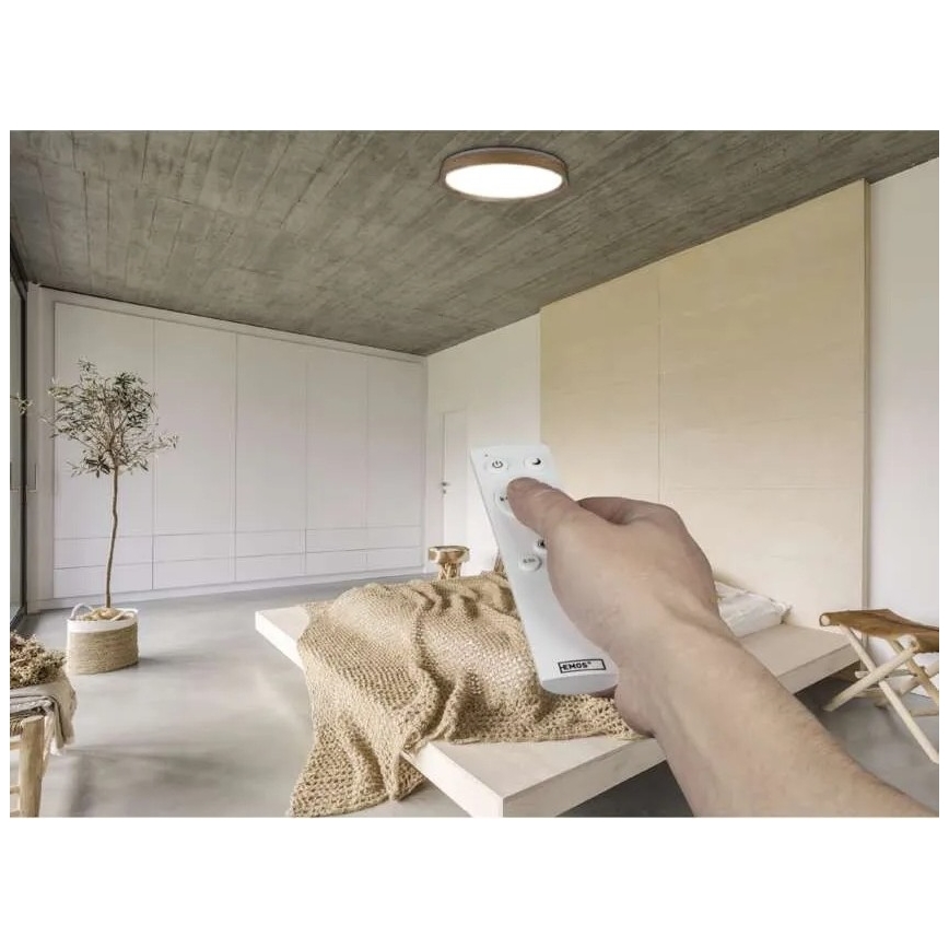 Dimeriuojamas LED lubinis šviestuvas ILVI LED/45W/230V 2700-6500K skersmuo 50 cm smėlio spalvos + nuotolinis valdymas