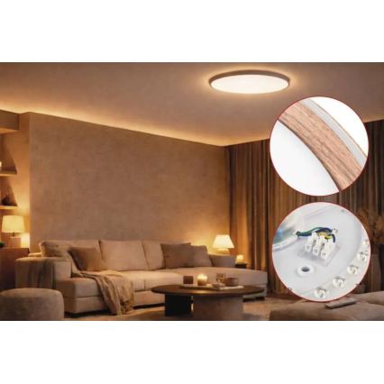 Dimeriuojamas LED lubinis šviestuvas ILVI LED/45W/230V 2700-6500K skersmuo 50 cm smėlio spalvos + nuotolinis valdymas